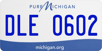MI license plate DLE0602