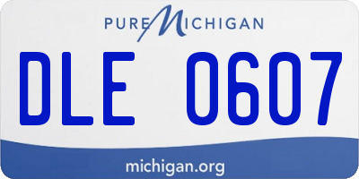 MI license plate DLE0607