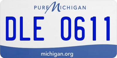 MI license plate DLE0611
