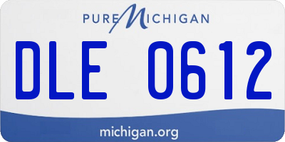 MI license plate DLE0612