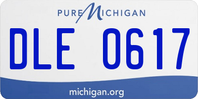 MI license plate DLE0617