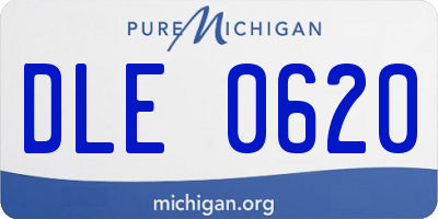 MI license plate DLE0620