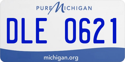 MI license plate DLE0621