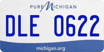 MI license plate DLE0622