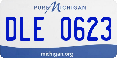 MI license plate DLE0623