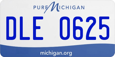 MI license plate DLE0625