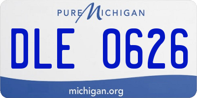 MI license plate DLE0626