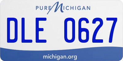 MI license plate DLE0627
