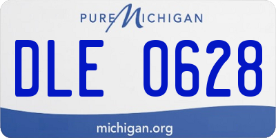 MI license plate DLE0628