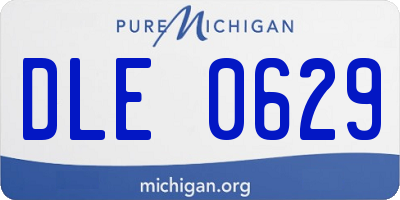 MI license plate DLE0629