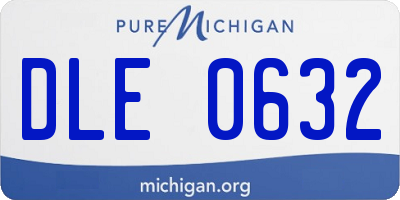 MI license plate DLE0632