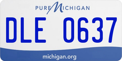 MI license plate DLE0637