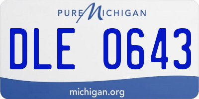 MI license plate DLE0643