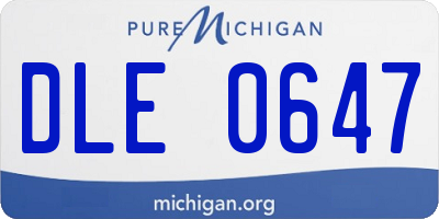 MI license plate DLE0647