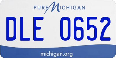 MI license plate DLE0652