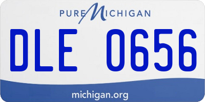 MI license plate DLE0656
