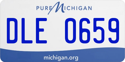 MI license plate DLE0659