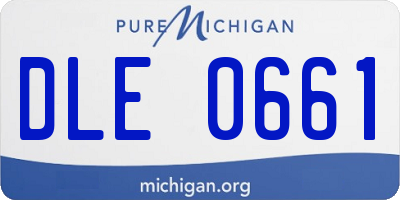 MI license plate DLE0661