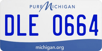 MI license plate DLE0664