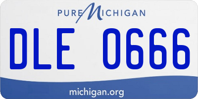 MI license plate DLE0666