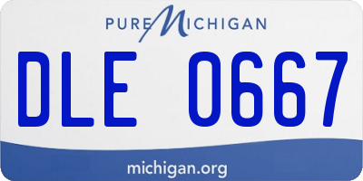 MI license plate DLE0667
