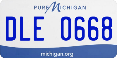 MI license plate DLE0668