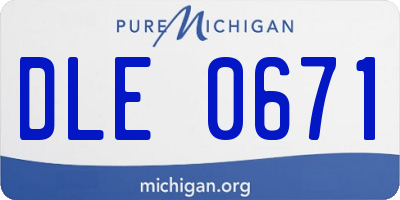 MI license plate DLE0671