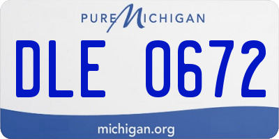 MI license plate DLE0672