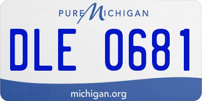 MI license plate DLE0681