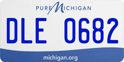 MI license plate DLE0682