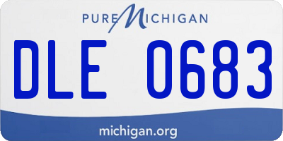 MI license plate DLE0683