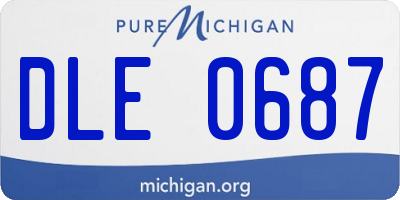 MI license plate DLE0687