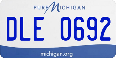 MI license plate DLE0692