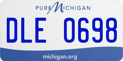 MI license plate DLE0698