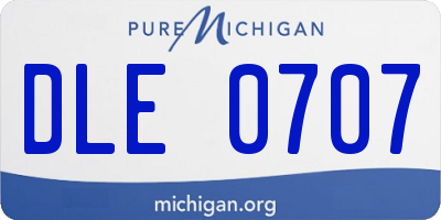 MI license plate DLE0707