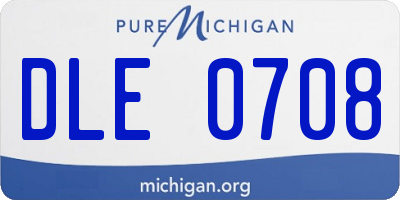 MI license plate DLE0708