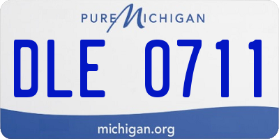 MI license plate DLE0711