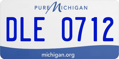 MI license plate DLE0712