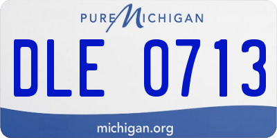 MI license plate DLE0713