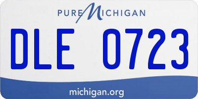 MI license plate DLE0723