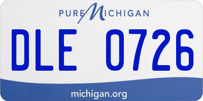 MI license plate DLE0726