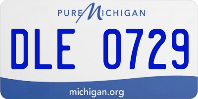 MI license plate DLE0729