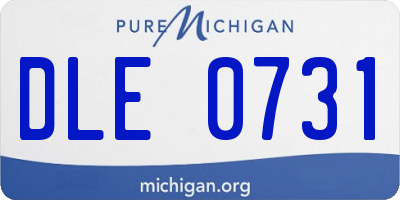 MI license plate DLE0731