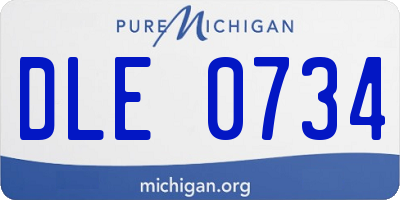 MI license plate DLE0734