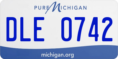 MI license plate DLE0742
