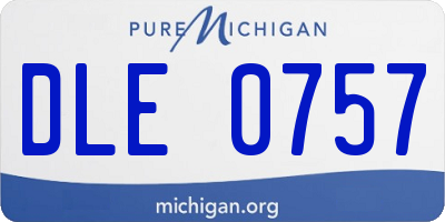 MI license plate DLE0757
