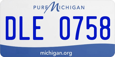 MI license plate DLE0758