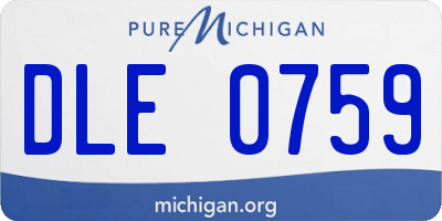 MI license plate DLE0759