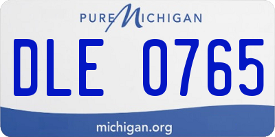 MI license plate DLE0765