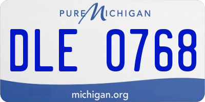 MI license plate DLE0768